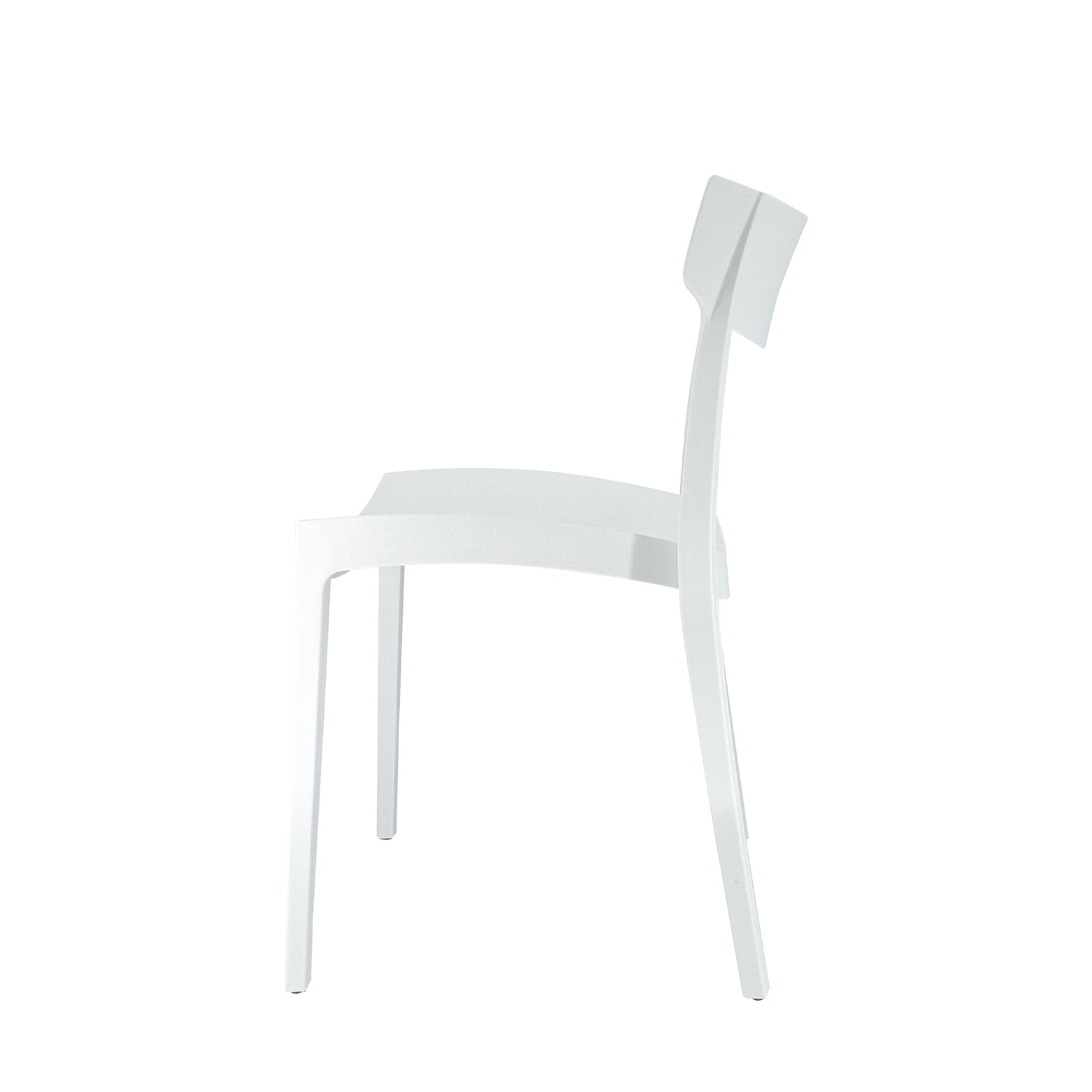 Set Da, 4 Sedia Cordoba In Polipropilene Bianca Per Soggiorno, Cucina E Arredo Bar