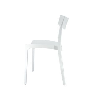 Set Da, 4 Sedia Cordoba In Polipropilene Bianca Per Soggiorno, Cucina E Arredo Bar