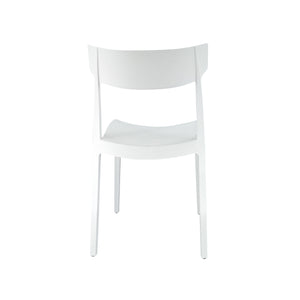 Set Da, 4 Sedia Cordoba In Polipropilene Bianca Per Soggiorno, Cucina E Arredo Bar