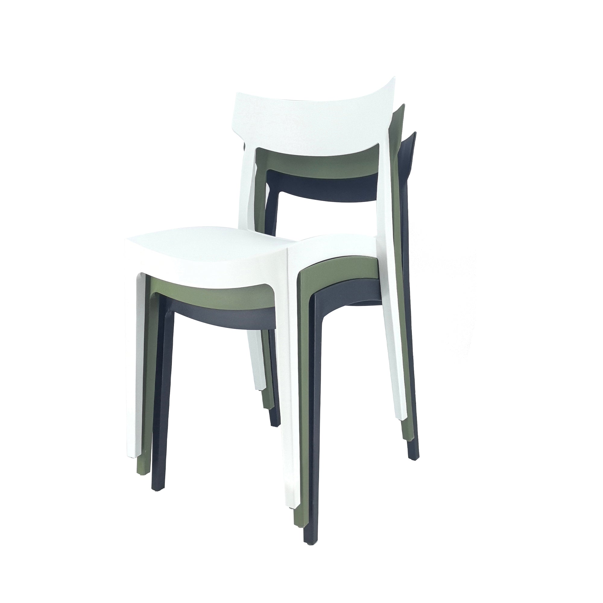 Set Da, 4 Sedia Cordoba In Polipropilene Bianca Per Soggiorno, Cucina E Arredo Bar