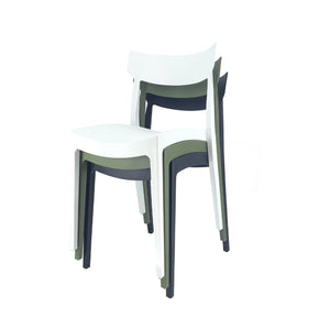 Set Da, 4 Sedia Cordoba In Polipropilene Bianca Per Soggiorno, Cucina E Arredo Bar