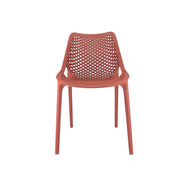 Set Da, 4 Sedia Braga 2 In Polipropilene Rosso Mattone Per Soggiorno, Cucina E Arredo Bar