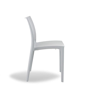 Set Da 4, Sedia Adele In Polipropilene Bianca Impilabile