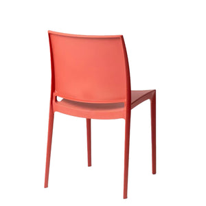 Set Da 4, Sedia Adele In Polipropilene Rosso Mattone