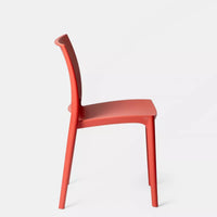 Set Da 4, Sedia Adele In Polipropilene Rosso Mattone