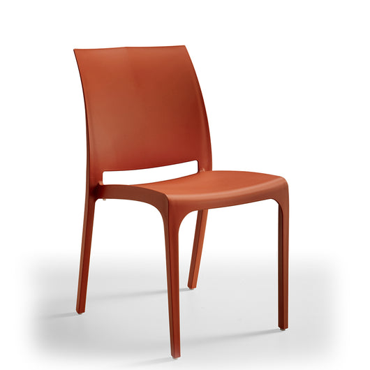 Set Da 4, Sedia Adele In Polipropilene Rosso Mattone