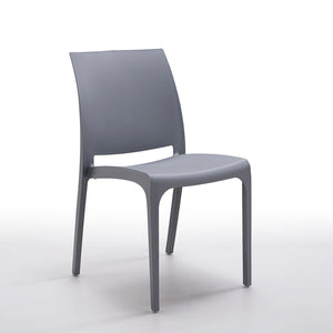 Set Da 4, Sedia Adele In Polipropilene Grigia Impilabile