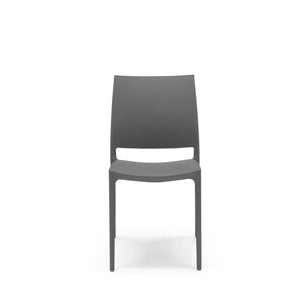 Set Da 4, Sedia Adele In Polipropilene Grigia Impilabile