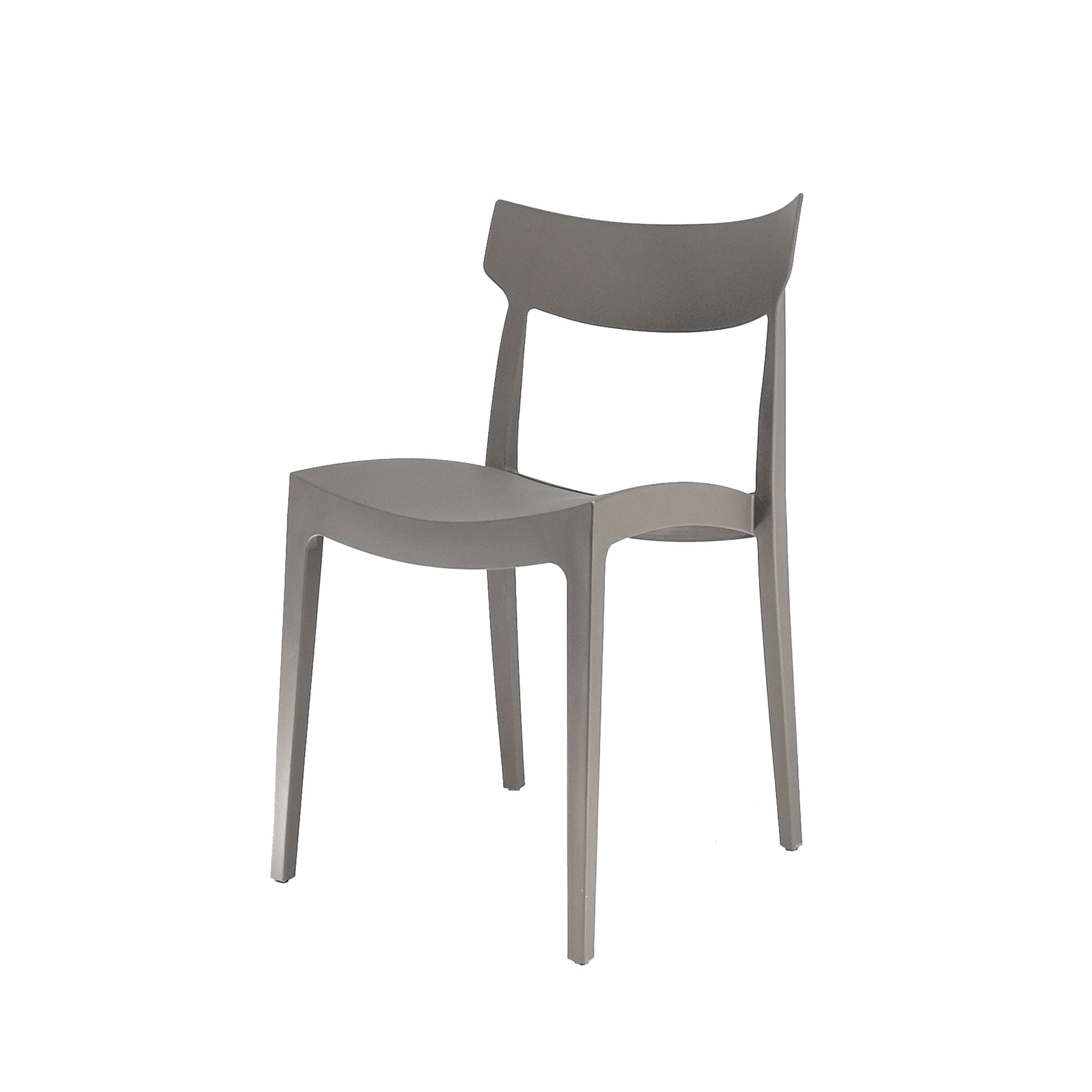 Set Da, 4 Sedia Cordoba In Polipropilene Tortora Per Soggiorno, Cucina E Arredo Bar