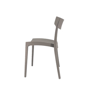 Set Da, 4 Sedia Cordoba In Polipropilene Tortora Per Soggiorno, Cucina E Arredo Bar