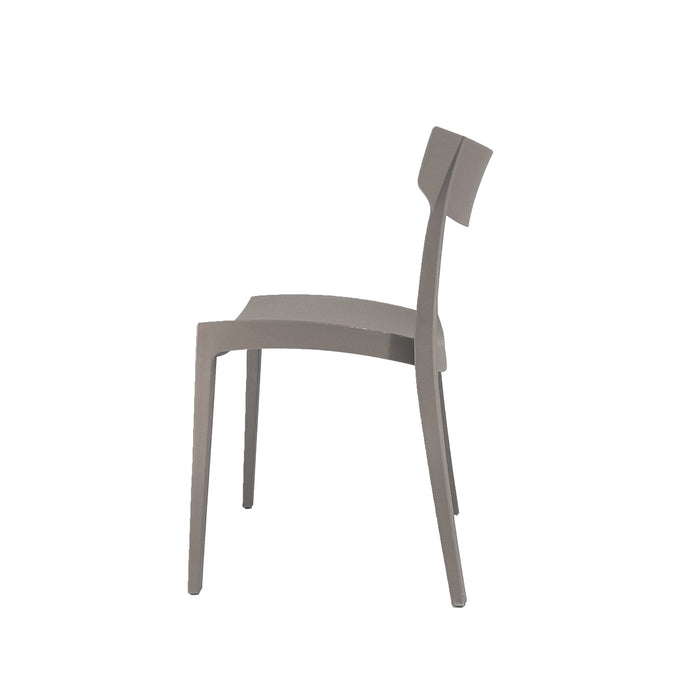 Set Da, 4 Sedia Cordoba In Polipropilene Tortora Per Soggiorno, Cucina E Arredo Bar