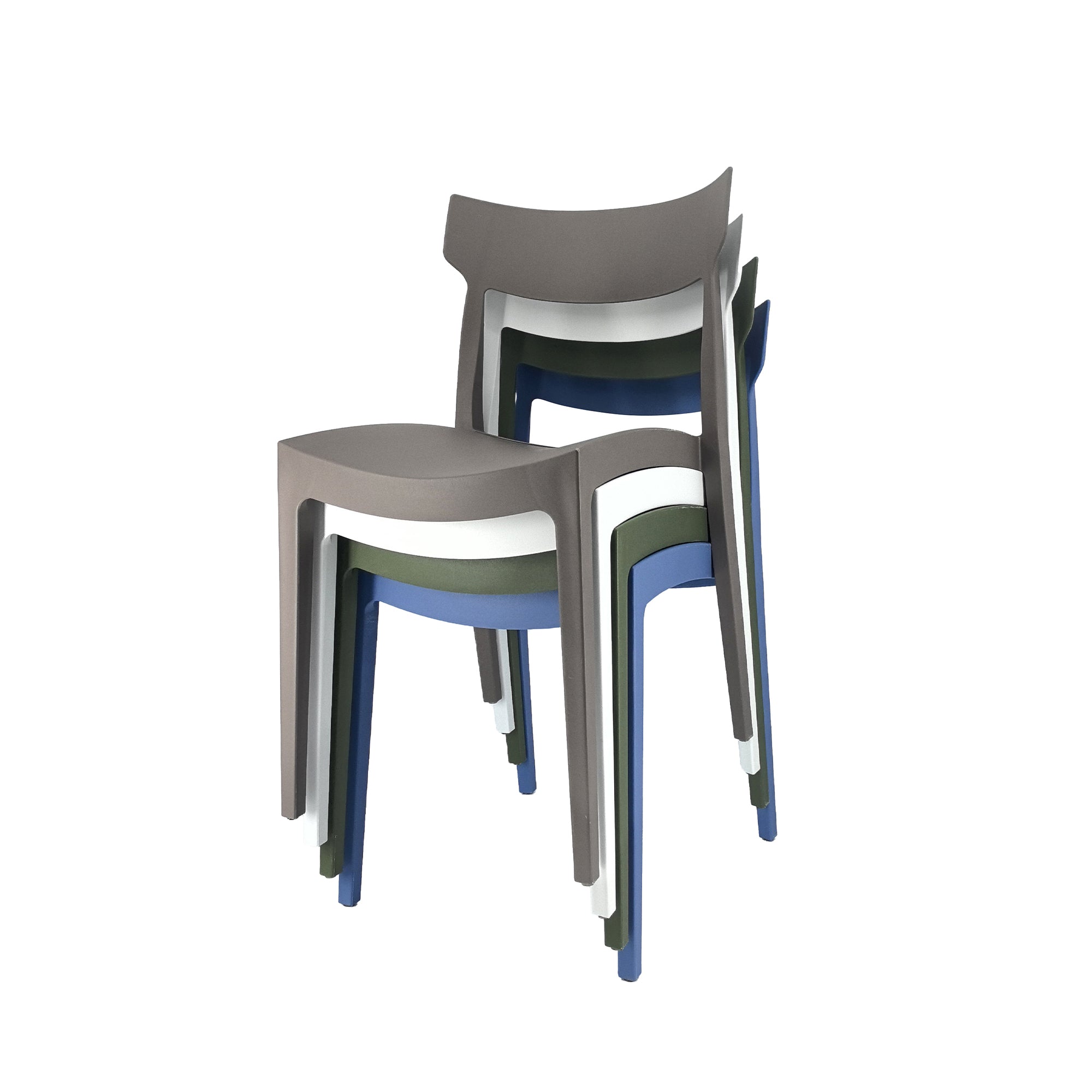 Set Da, 4 Sedia Cordoba In Polipropilene Tortora Per Soggiorno, Cucina E Arredo Bar