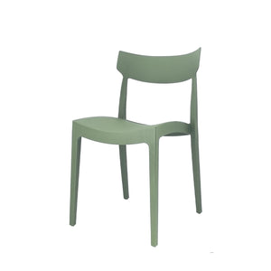 Set Da, 4 Sedia Cordoba In Polipropilene Verde Oliva Per Soggiorno, Cucina E Arredo Bar