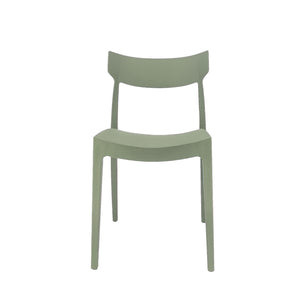 Set Da, 4 Sedia Cordoba In Polipropilene Verde Oliva Per Soggiorno, Cucina E Arredo Bar