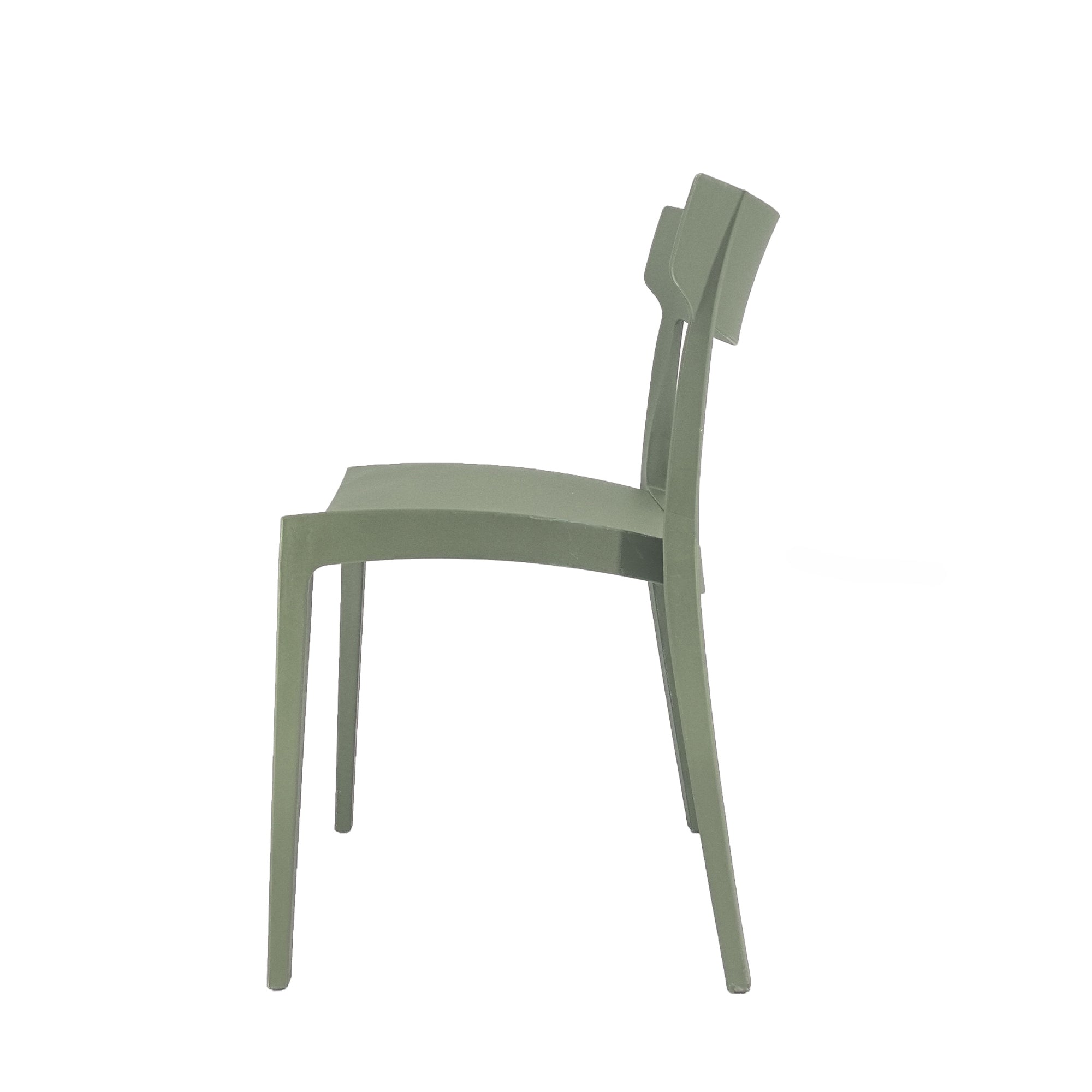 Set Da, 4 Sedia Cordoba In Polipropilene Verde Oliva Per Soggiorno, Cucina E Arredo Bar