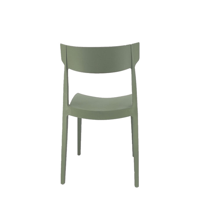 Set Da, 4 Sedia Cordoba In Polipropilene Verde Oliva Per Soggiorno, Cucina E Arredo Bar
