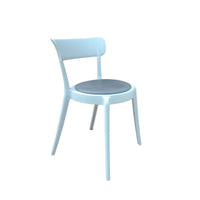 Set Da 6, Sedie Olivia Bianca C/Cuscino Grigio Chiaro