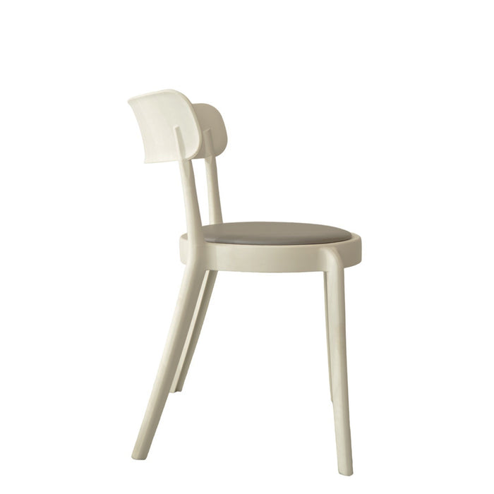 Set Da 6, Sedie Olivia Bianca C/Cuscino Grigio Chiaro