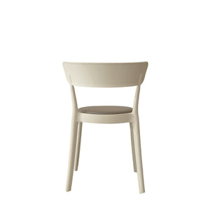 Set Da 6, Sedie Olivia Bianca C/Cuscino Grigio Chiaro