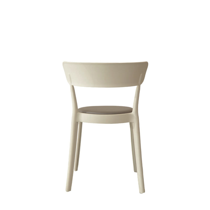 Set Da 6, Sedie Olivia Bianca C/Cuscino Grigio Chiaro