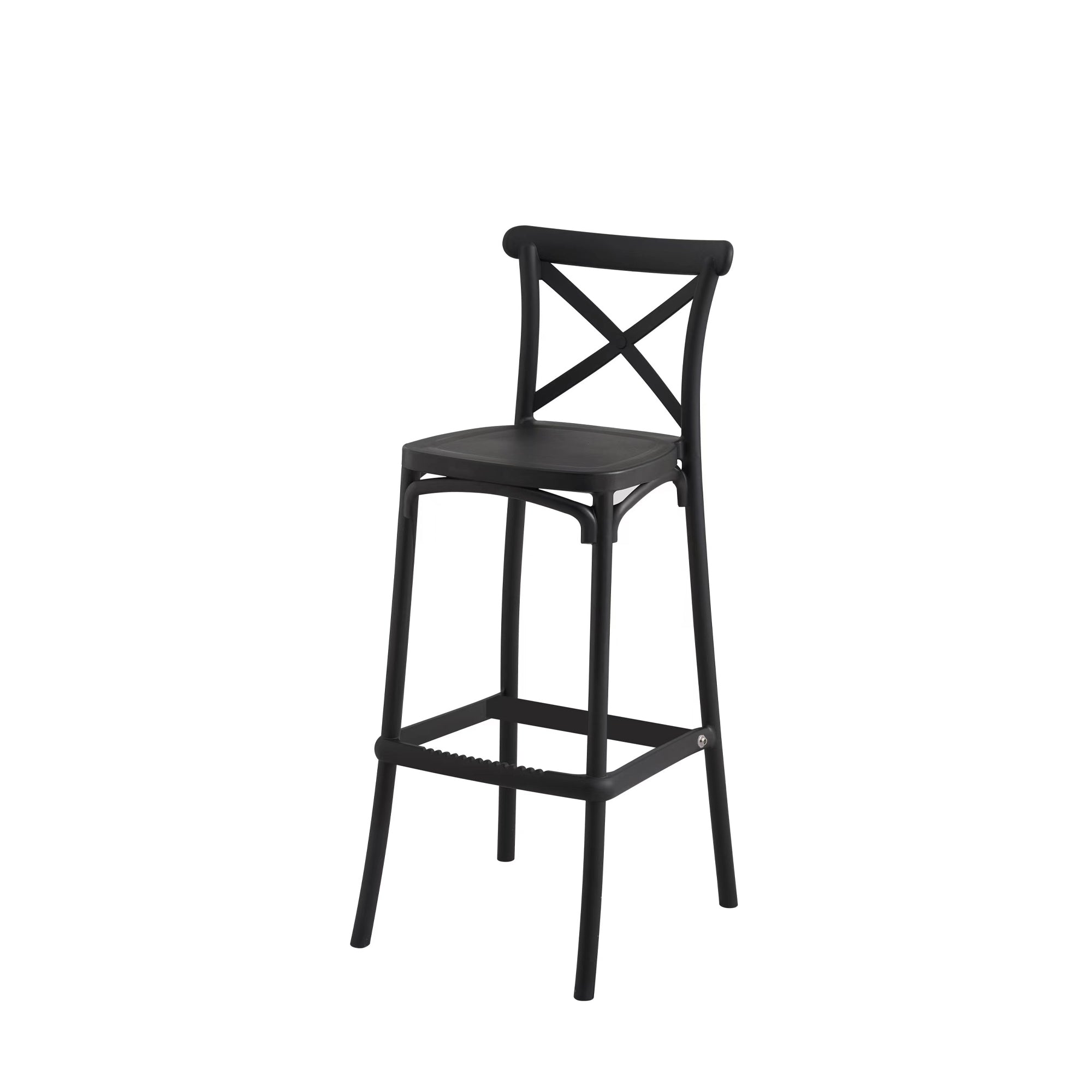 Set Da 4, Sgabello Cross Polipropilene Nero