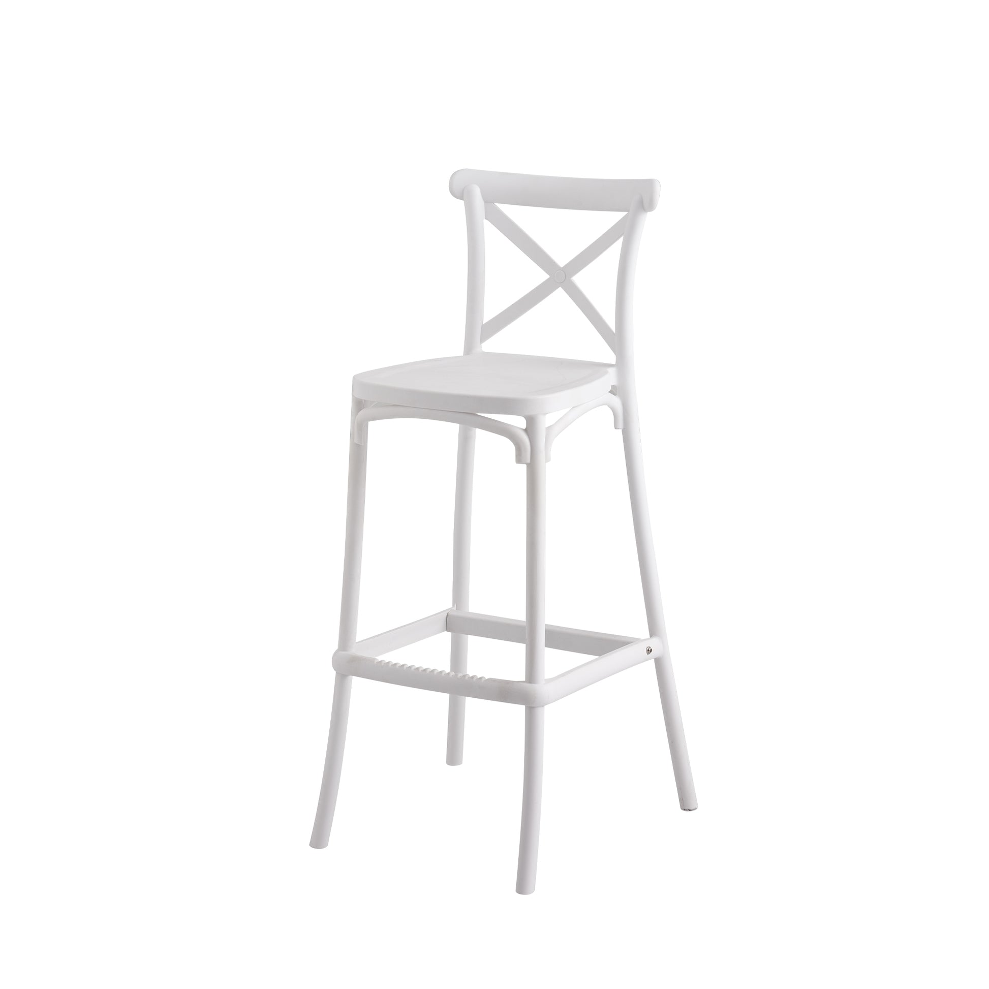 Set Da 4, Sgabello Cross Polipropilene Bianco