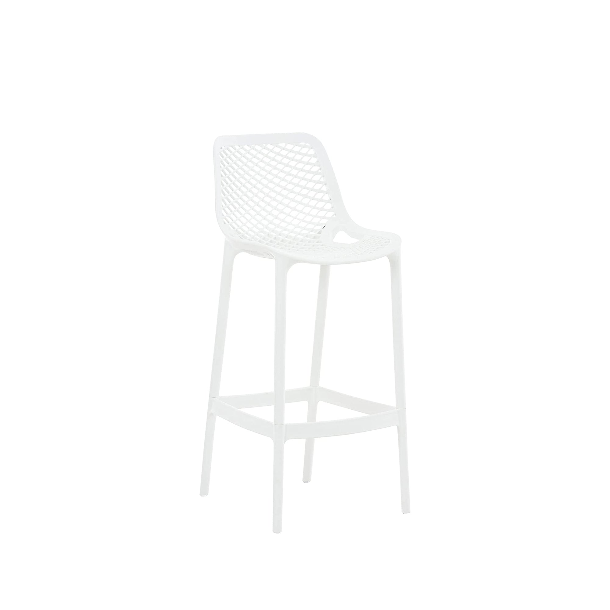 Set Da 4, Sgabello Braga Polipropilene Bianco