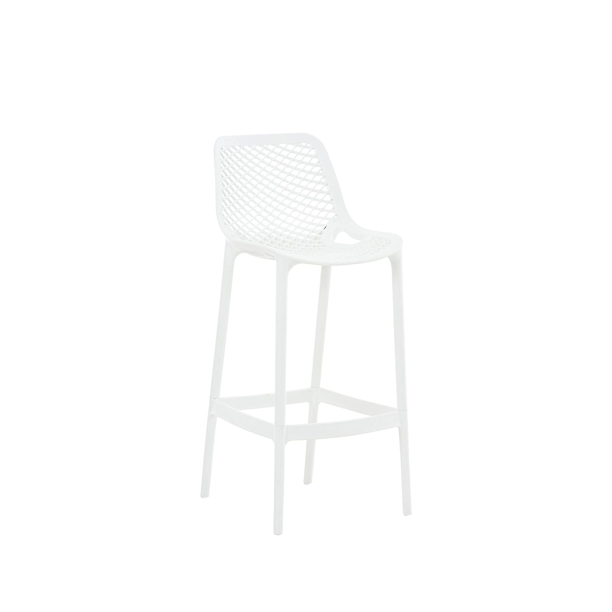 Set Da 4, Sgabello Braga Polipropilene Bianco