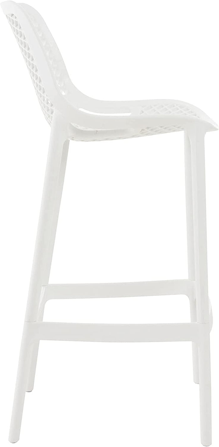 Set Da 4, Sgabello Braga Polipropilene Bianco