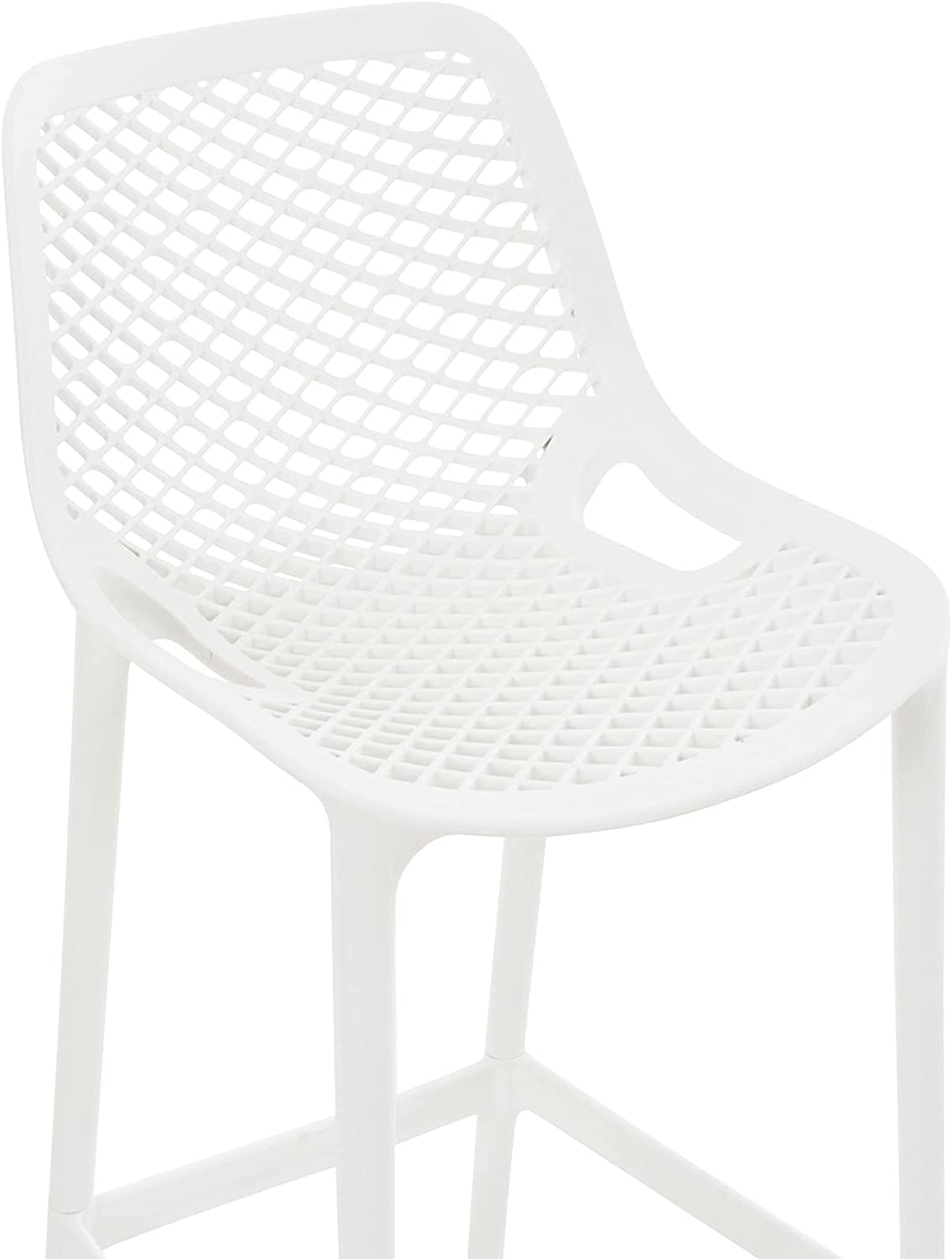 Set Da 4, Sgabello Braga Polipropilene Bianco