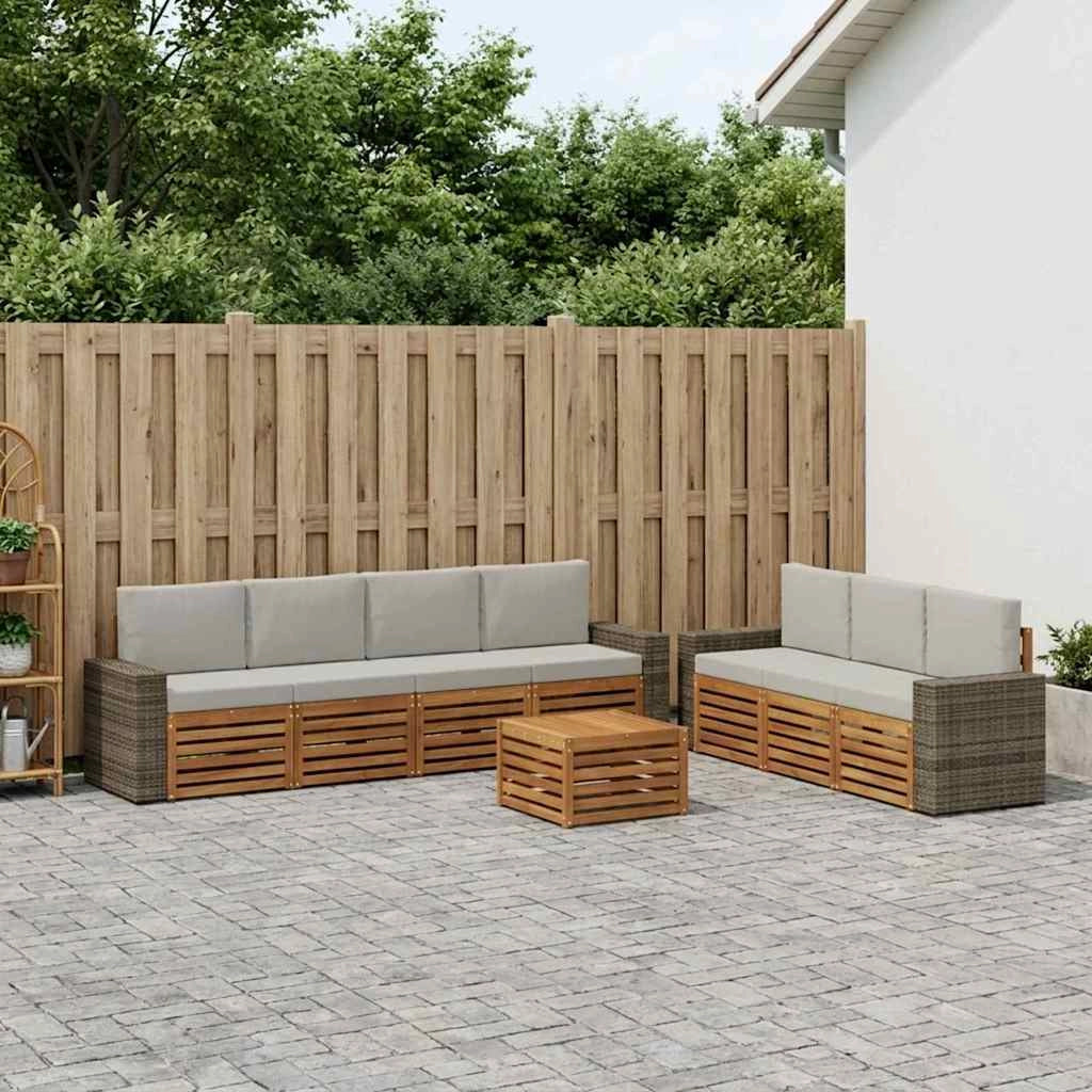 Set divani 8 pz Legno di Acacia Massello 3384127