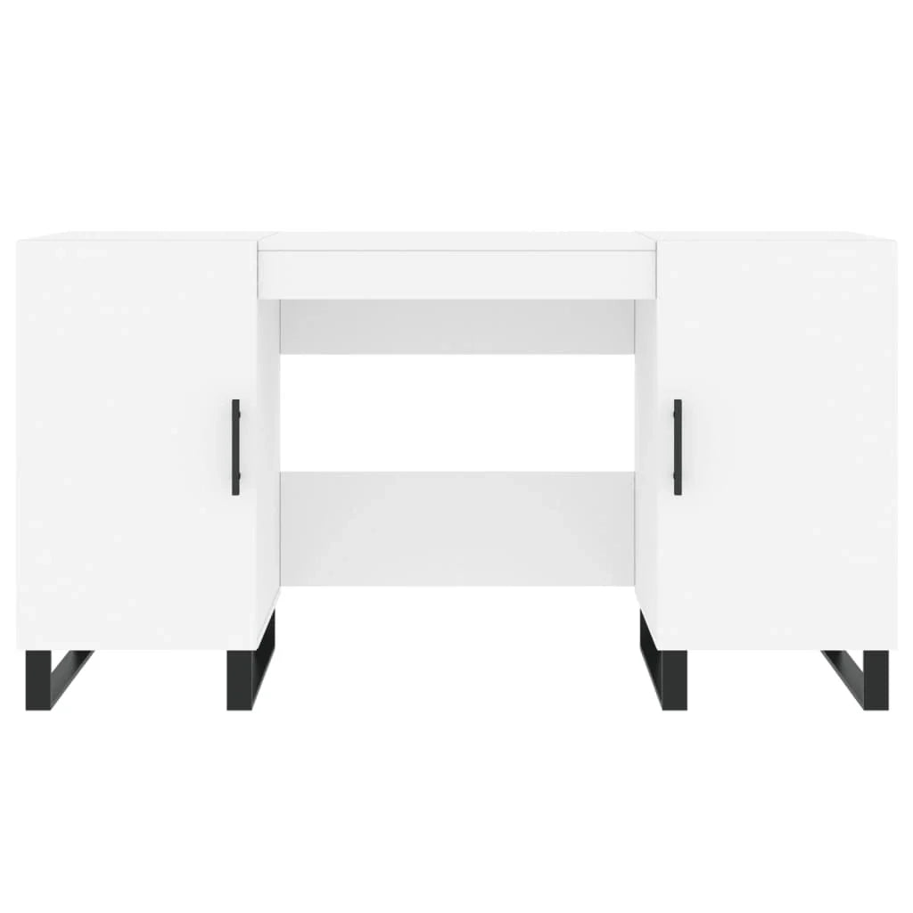 Scrivania tavolo postazione di lavoro mobile per computer studio 140 x 50 x 75 cm legno ingegnerizzato bianco 02_0023512