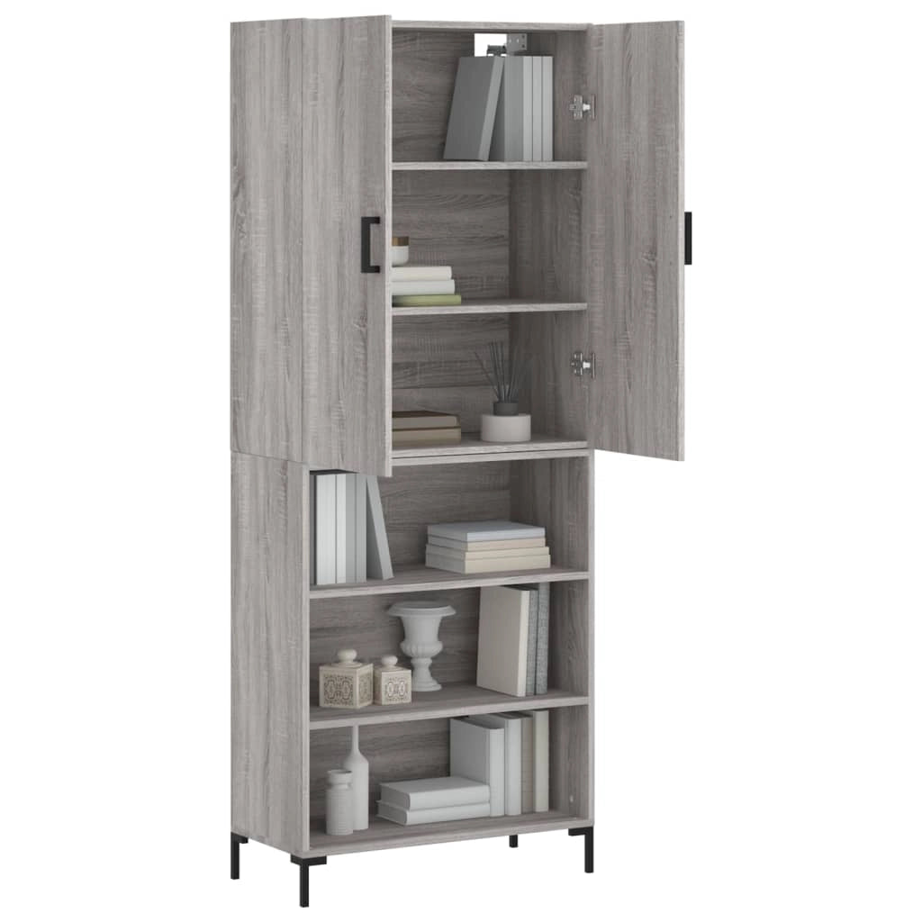 Credenza Grigio Sonoma 69,5x34x180 cm in Legno Multistratocod mxl 125686