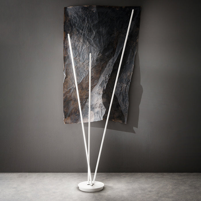 Lampade Terra Esterno Moderna Twins Metallo Bianco Led 47W 3000K