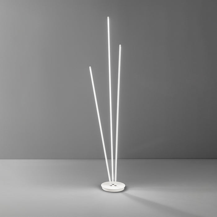 Lampade Terra Esterno Moderna Twins Metallo Bianco Led 47W 3000K