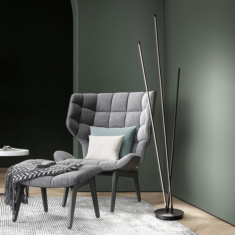 Piantana Moderna Twins Metallo Nero Led 47W 3000K