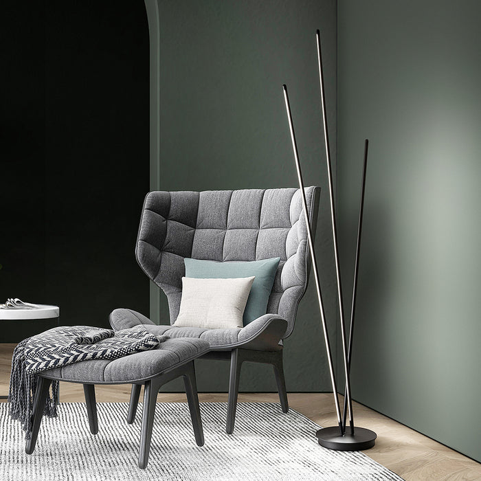 Piantana Moderna Twins Metallo Nero Led 47W 3000K