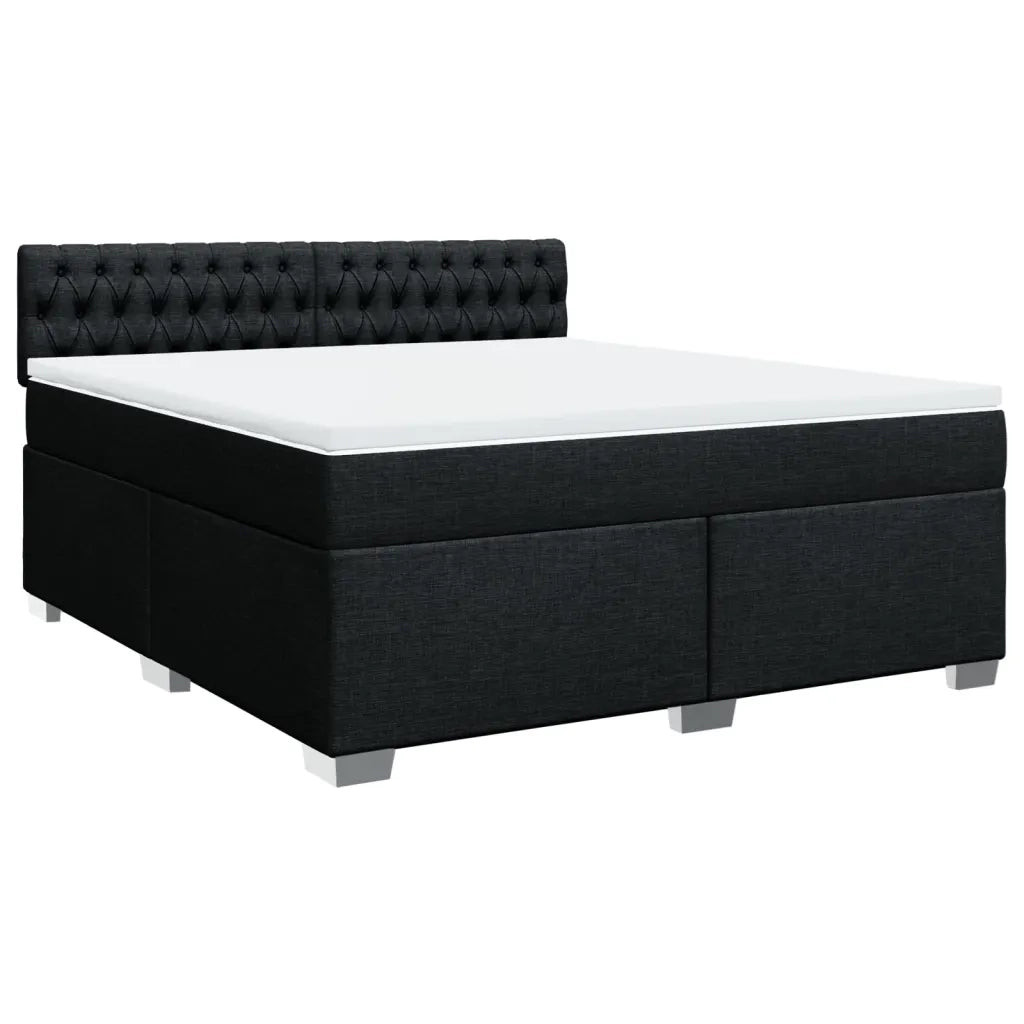 Giroletto a Molle con Materasso Nero 180x200 cm in Tessuto 3285976