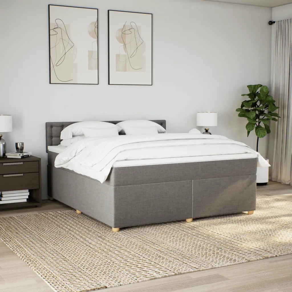 Giroletto a Molle con Materasso Tortora 180x200 cm in Tessuto 3289077