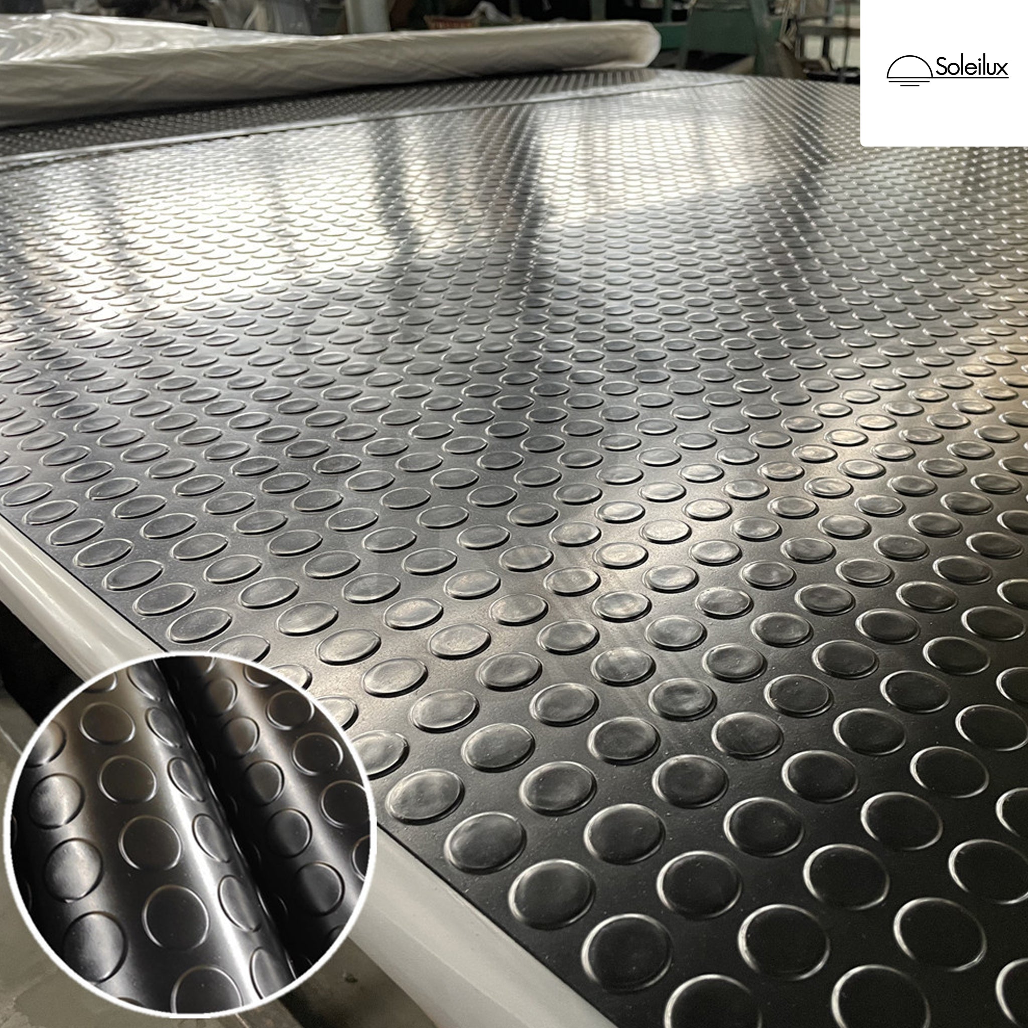 1mt x 20mt Pavimento antiscivolo bolflex bullonato copripavimento bollato in pvc 1,2mm - GRIGIO CHIARO