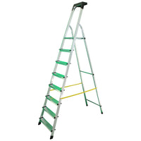 SOLEILUX Scala in alluminio “UNICA” 8 gradini con portaoggetti portata certificata 150kg – EN131 TÜV