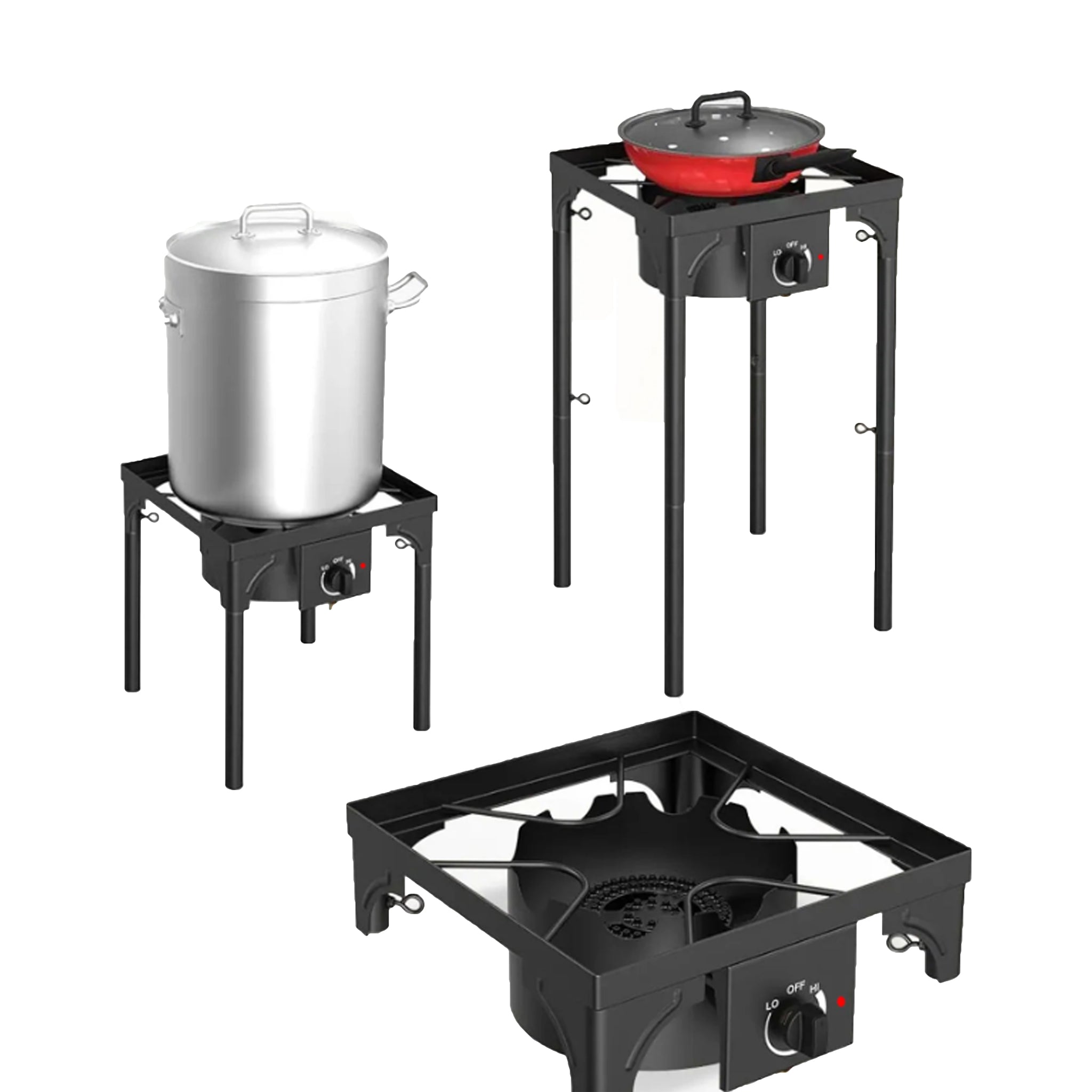 Fornellone 3 IN 1 Rialzato Da Esterno Gpl Con Accensione Piezo 40x40cm H 81cm