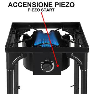 Fornellone 3 IN 1 Rialzato Da Esterno Gpl Con Accensione Piezo 40x40cm H 81cm