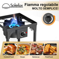 Fornellone 3 IN 1 Rialzato Da Esterno Gpl Con Accensione Piezo 40x40cm H 81cm