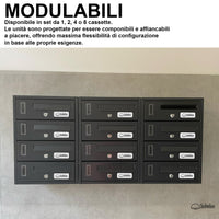 SOLEILUX Cassetta postale condominiale da muro buca lettere componibile "Made in Italy" 2 posti 30x17x22h