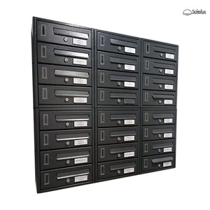 SOLEILUX Cassetta postale condominiale da muro buca lettere componibile "Made in Italy" 2 posti 30x17x22h