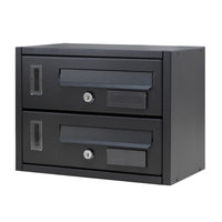 SOLEILUX Cassetta postale condominiale da muro buca lettere componibile "Made in Italy" 2 posti 30x17x22h