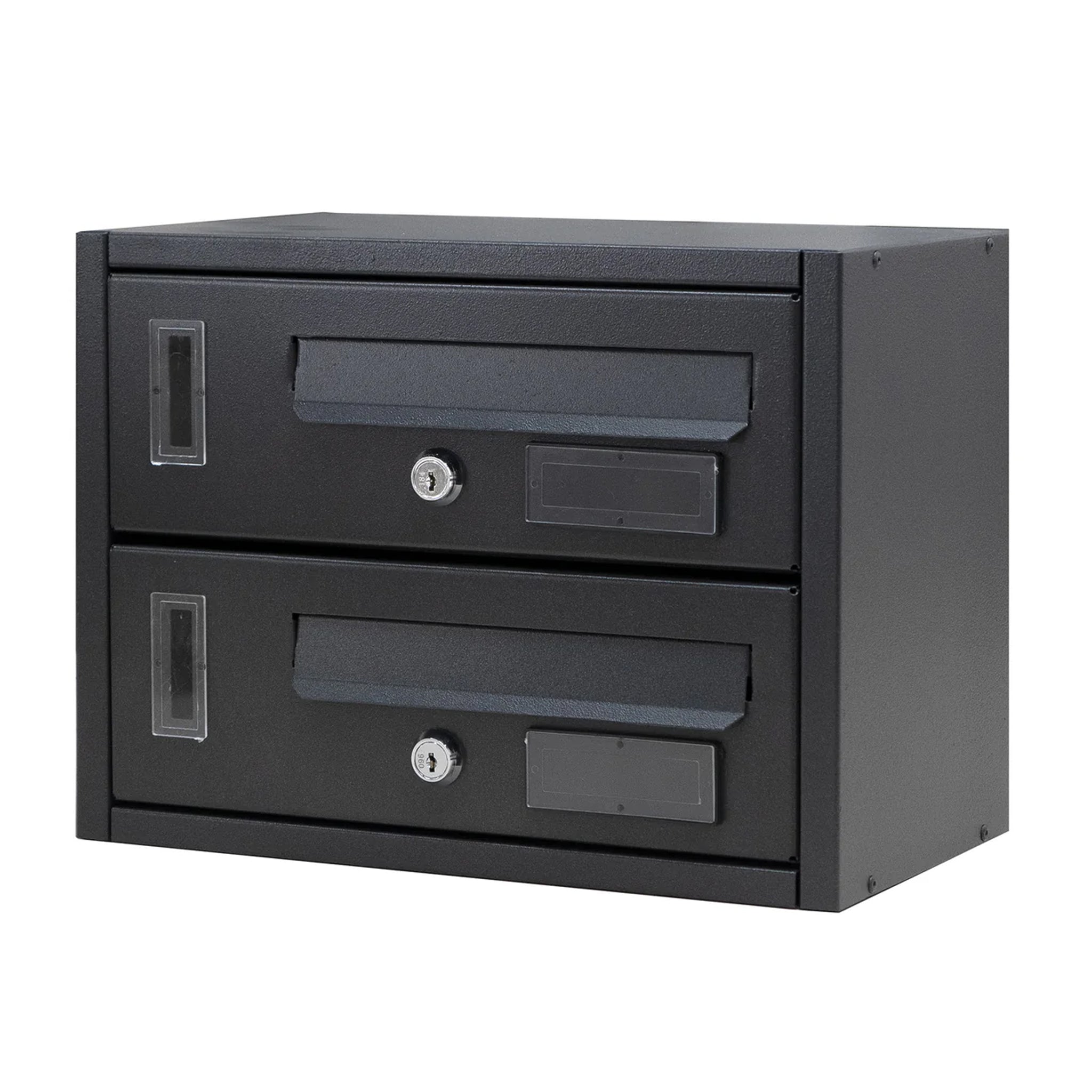 SOLEILUX Cassetta postale condominiale da muro buca lettere componibile "Made in Italy" 2 posti 30x17x22h