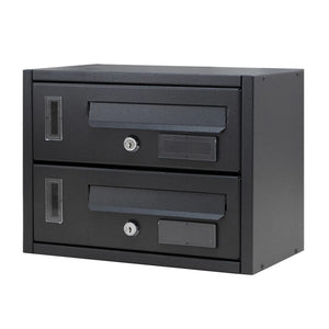 SOLEILUX Cassetta postale condominiale da muro buca lettere componibile "Made in Italy" 2 posti 30x17x22h