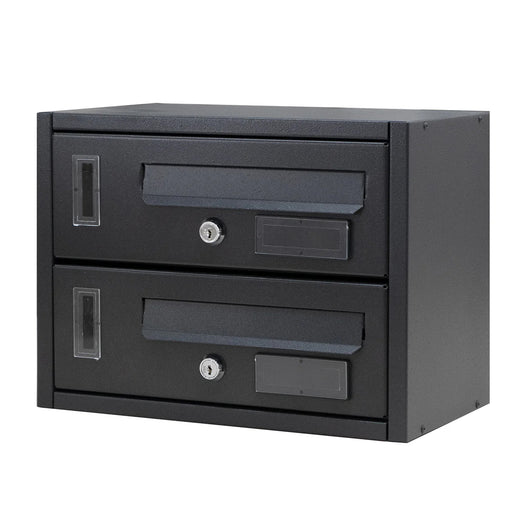 SOLEILUX Cassetta postale condominiale da muro buca lettere componibile "Made in Italy" 2 posti 30x17x22h